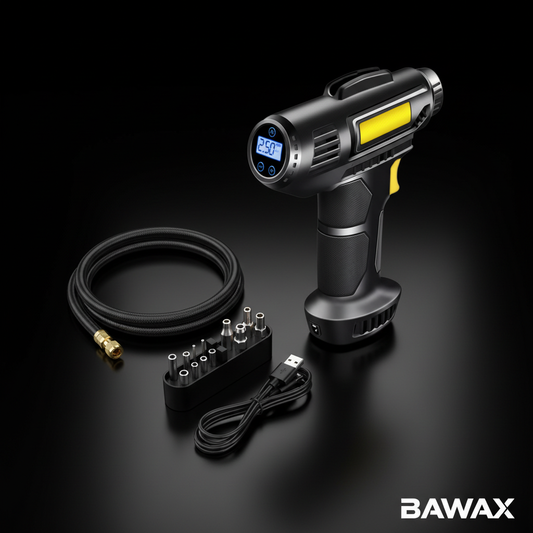 Tire Inflator Flat Lay - BAWAX