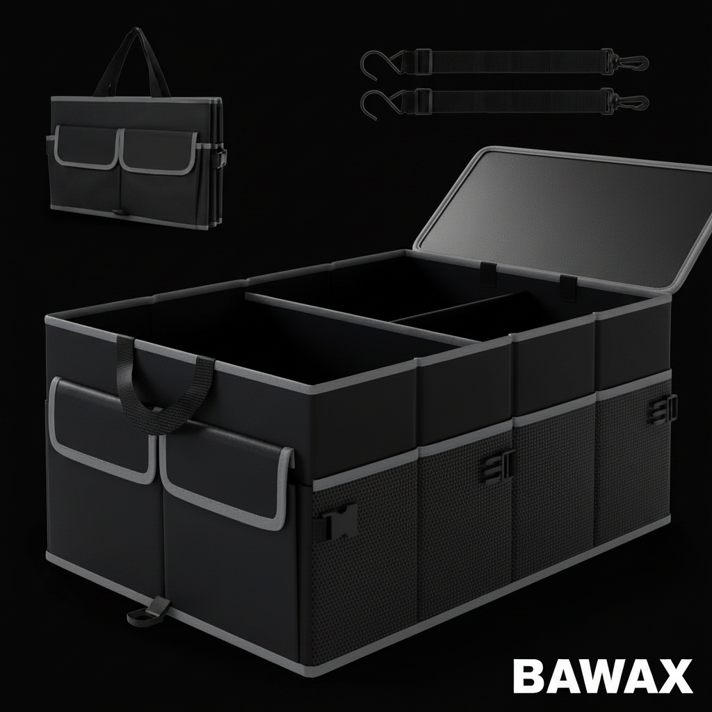 Trunk Organizer Flat Lay - BAWAX